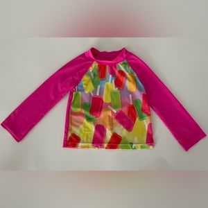 Place Long Sleeve Lollipop Print Swim Tshirt Size:2T